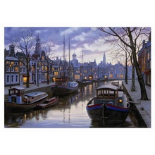 Пазл 1500 деталей 'Амстердам вечером', Е. Лушпин - Увеличить...